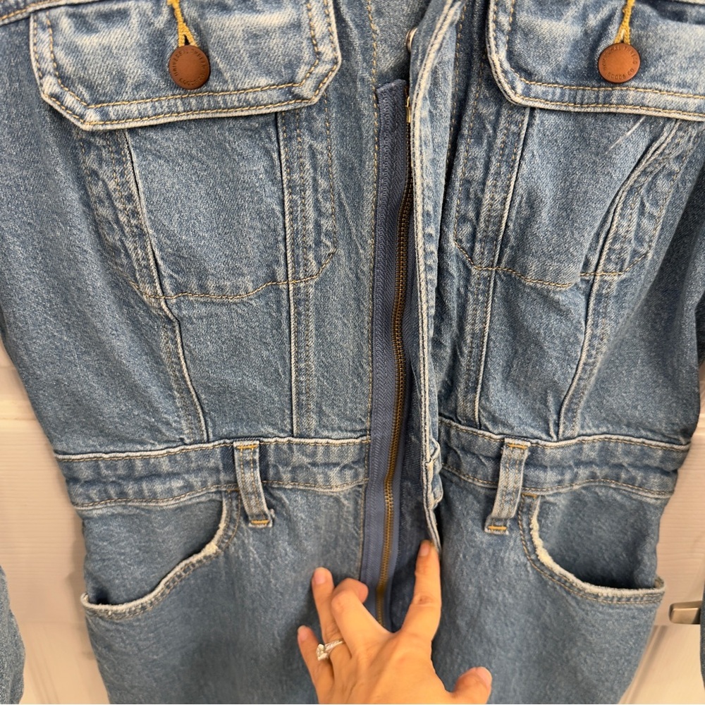 Universal Thread Denim Maxi Shirt Dress Utility Western Size 4R - Picture 4 of 4